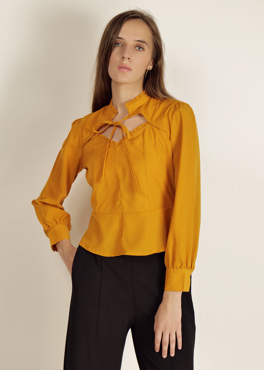 Saava Full Sleeve Mustard Yellow Top