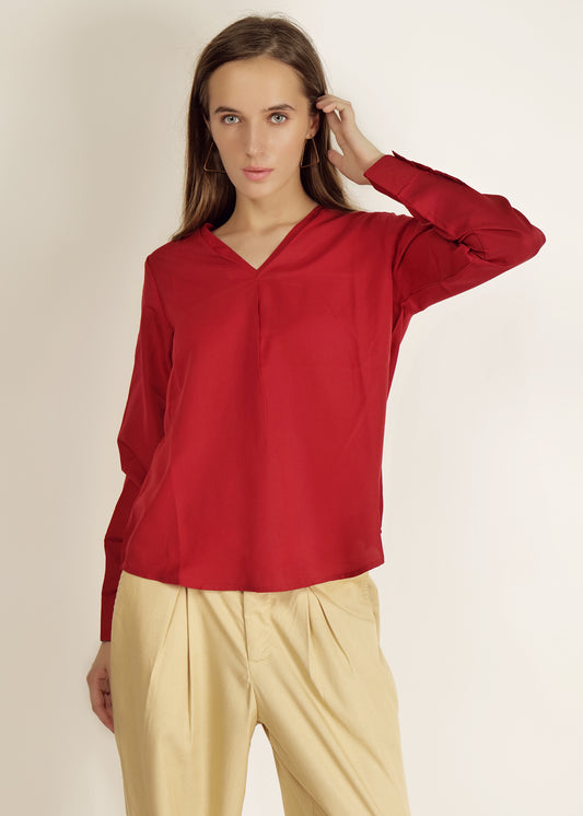 Saava V-neck Full Sleeve Top