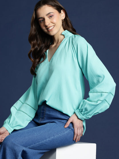 Women's Full Sleeve V Neck Top