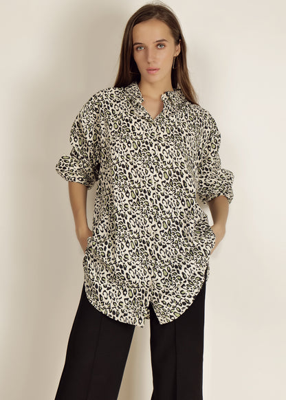 Saava Oversized Leopard Print Shirt