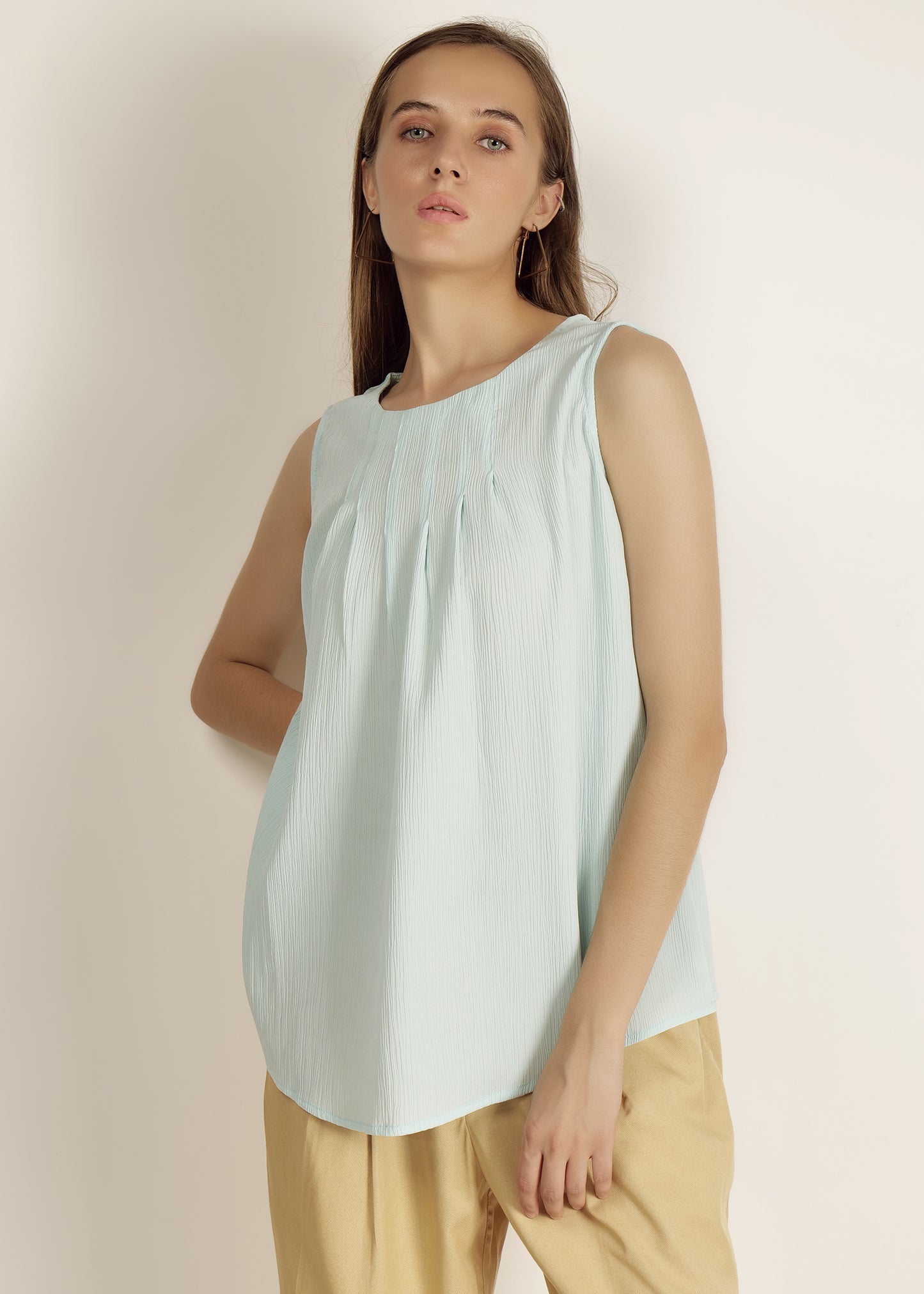 Saava Pleated Sleeveless Top