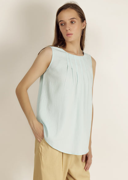 Saava Pleated Sleeveless Top