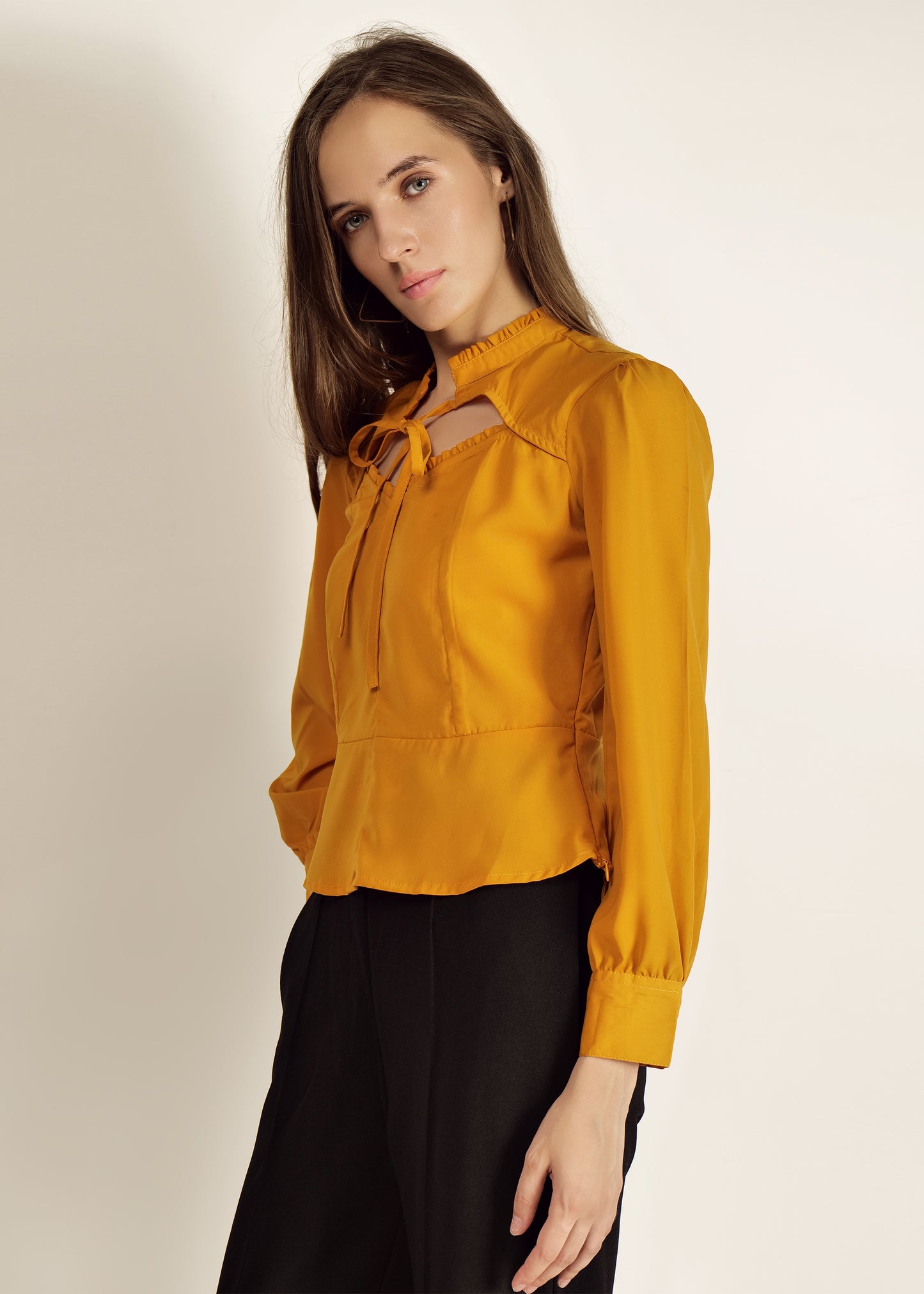 Saava Full Sleeve Mustard Yellow Top