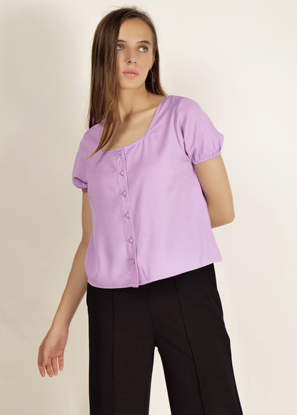 women crop top casual/party wear  short sleeve top polyester crepe