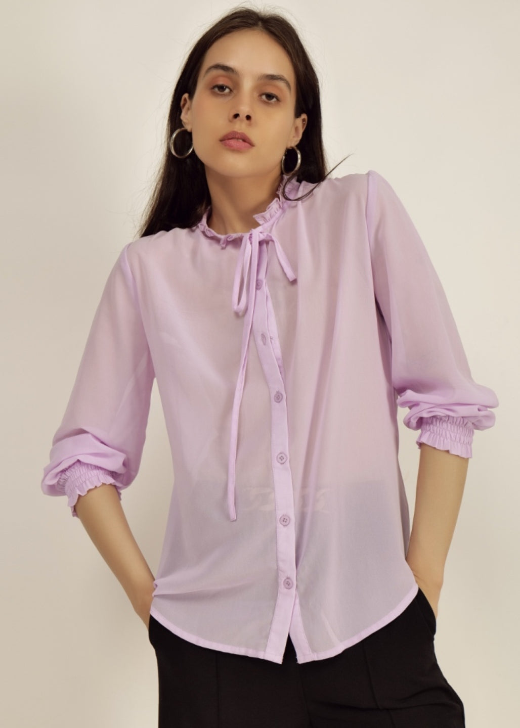 Women Purple Regular Fit Solid Casual Shirt