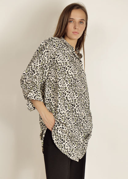 Saava Oversized Leopard Print Shirt