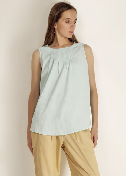 Saava Pleated Sleeveless Top