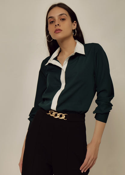 Full Sleeve Shirt with Contrast Collar