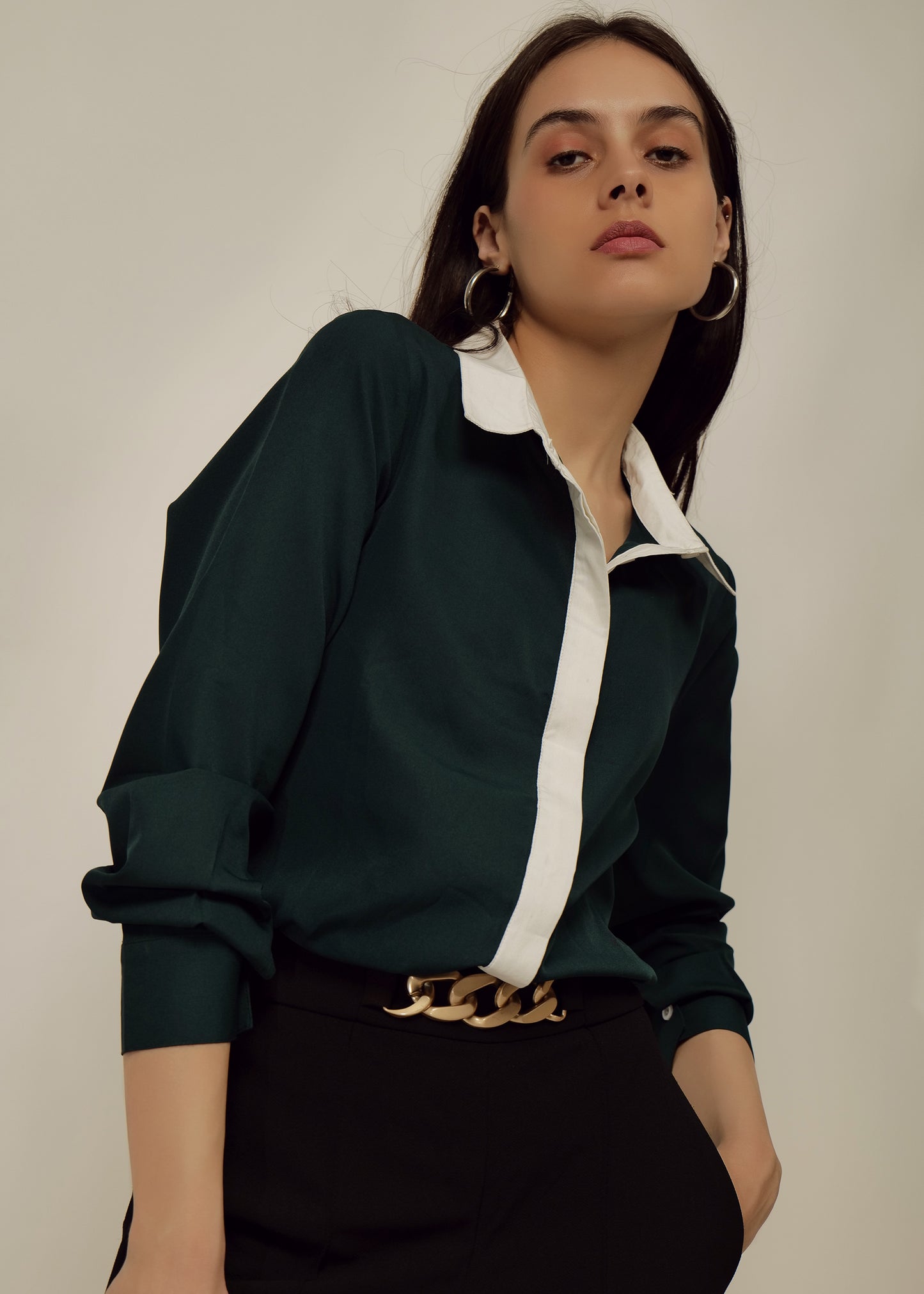 Full Sleeve Shirt with Contrast Collar