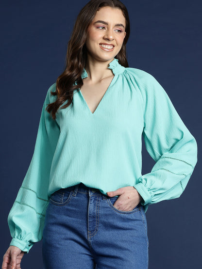 Women's Full Sleeve V Neck Top