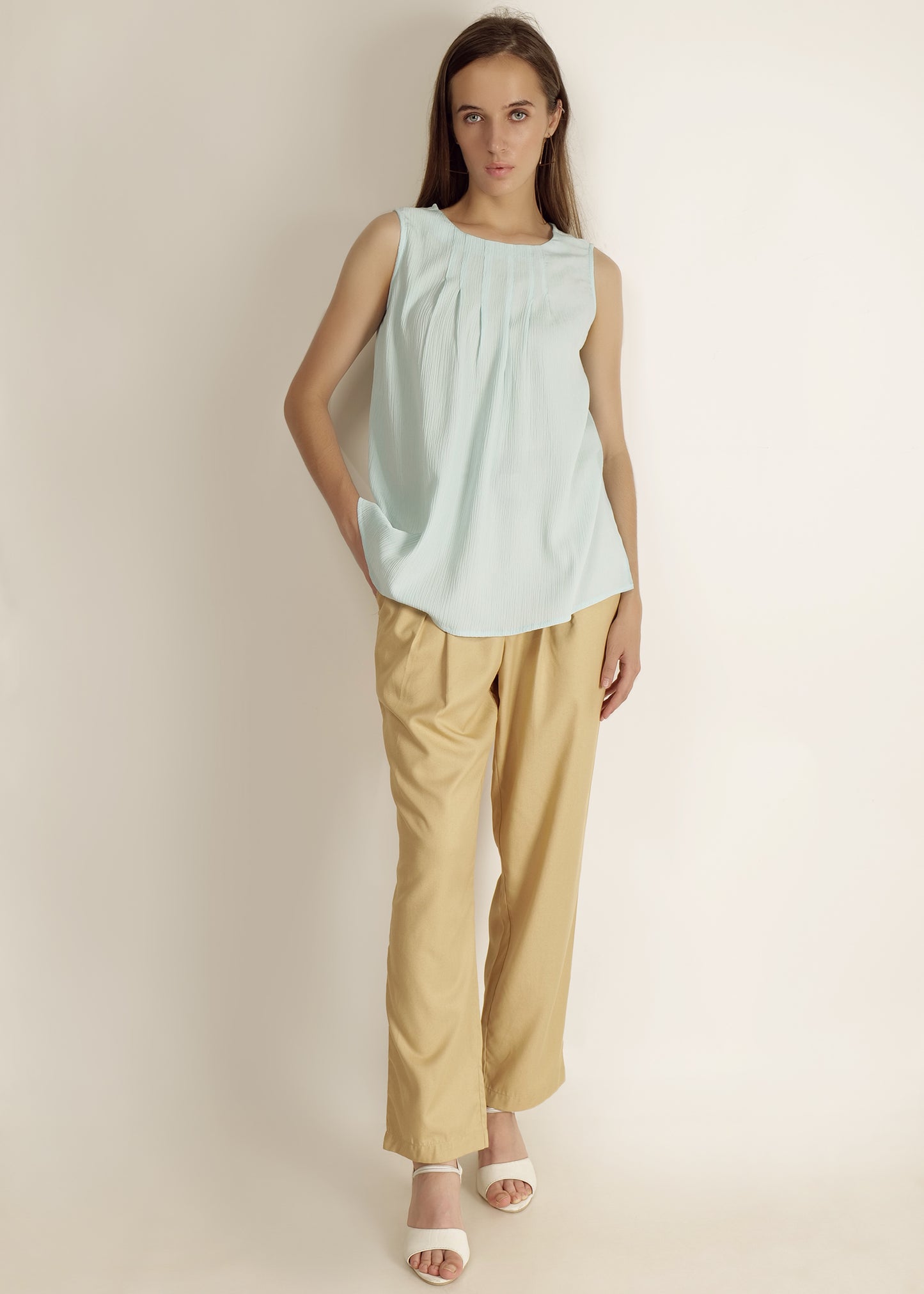 Saava Pleated Sleeveless Top