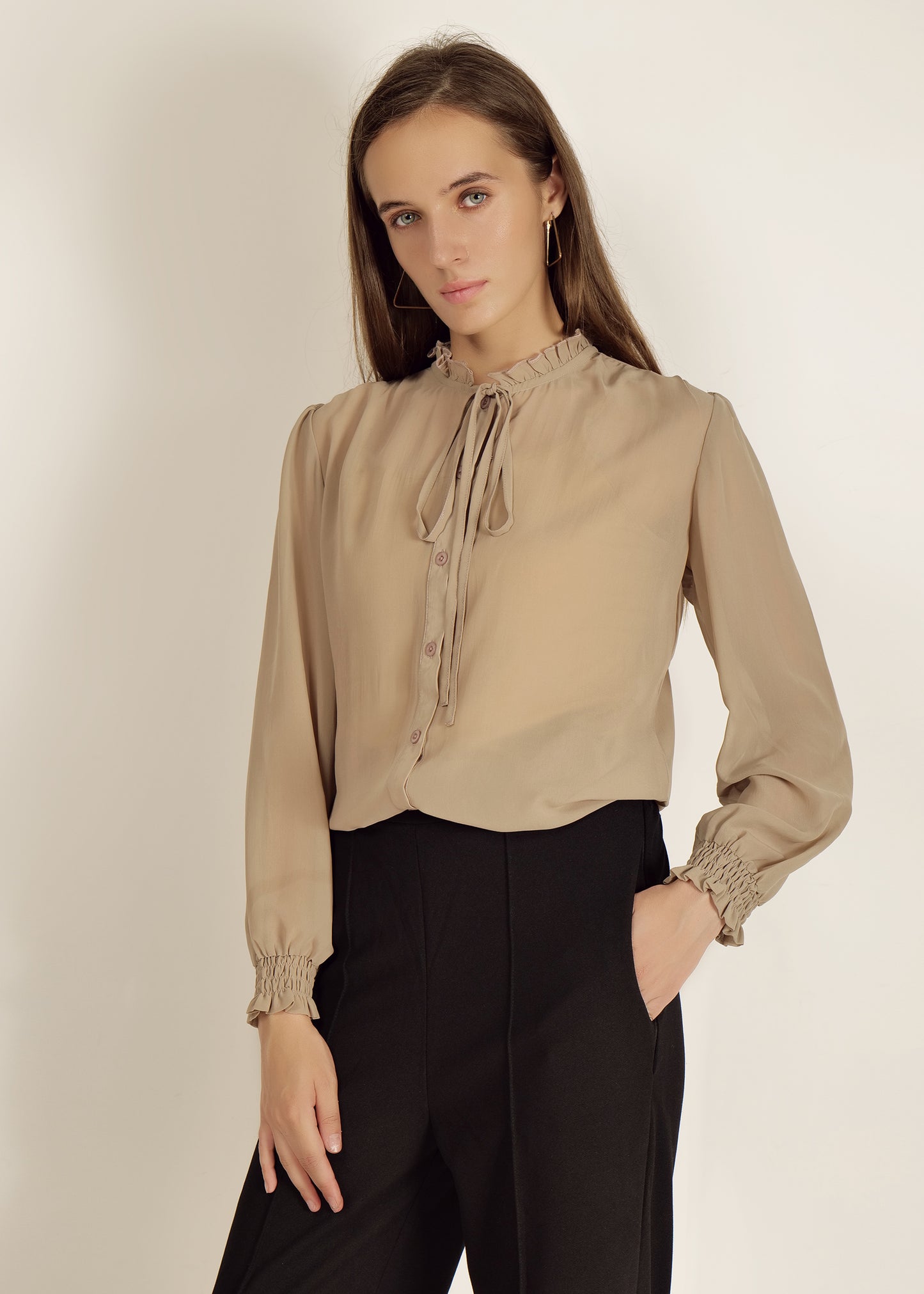 Saava Full Sleeve Poly Georgette Shirt