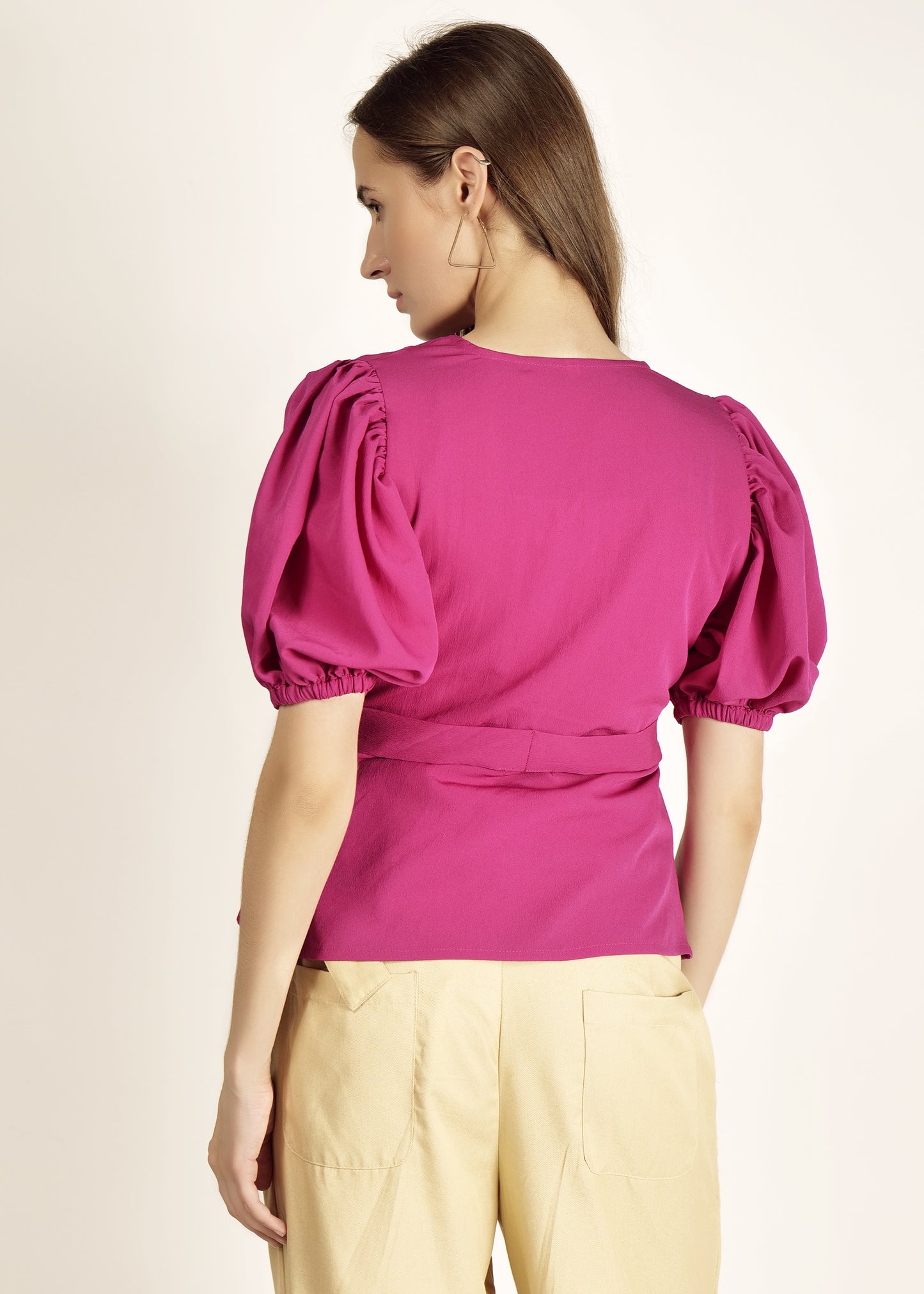 Saava Purple Puff Sleeve Top