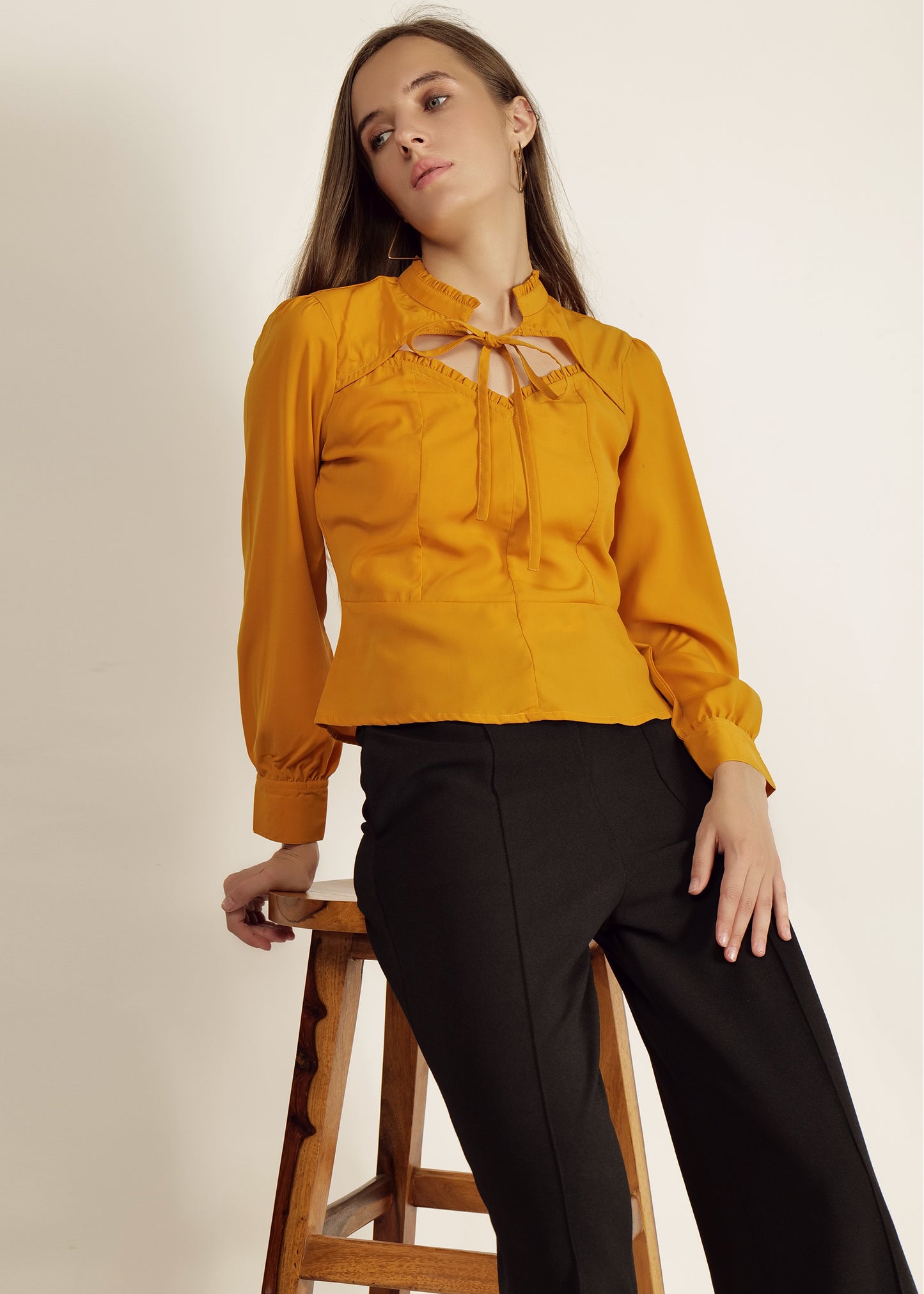 Saava Full Sleeve Mustard Yellow Top