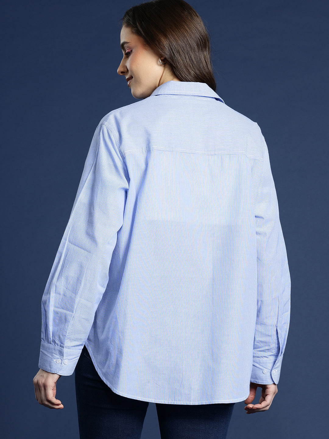 Women's Cotton Stripe Oversized Shirt