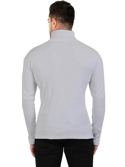 SAAVA Men's Full Sleeve High Neck Ribbed Pullover