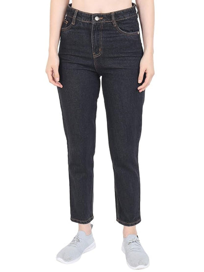 SAAVA Ankle Length, high Rise, Regular fit, Enzyme Washed Women's Jeans.