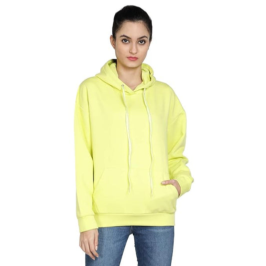 SAAVA Womens's Full sleeve Neon Oversized Hoodie Jacket/Sweatshirt