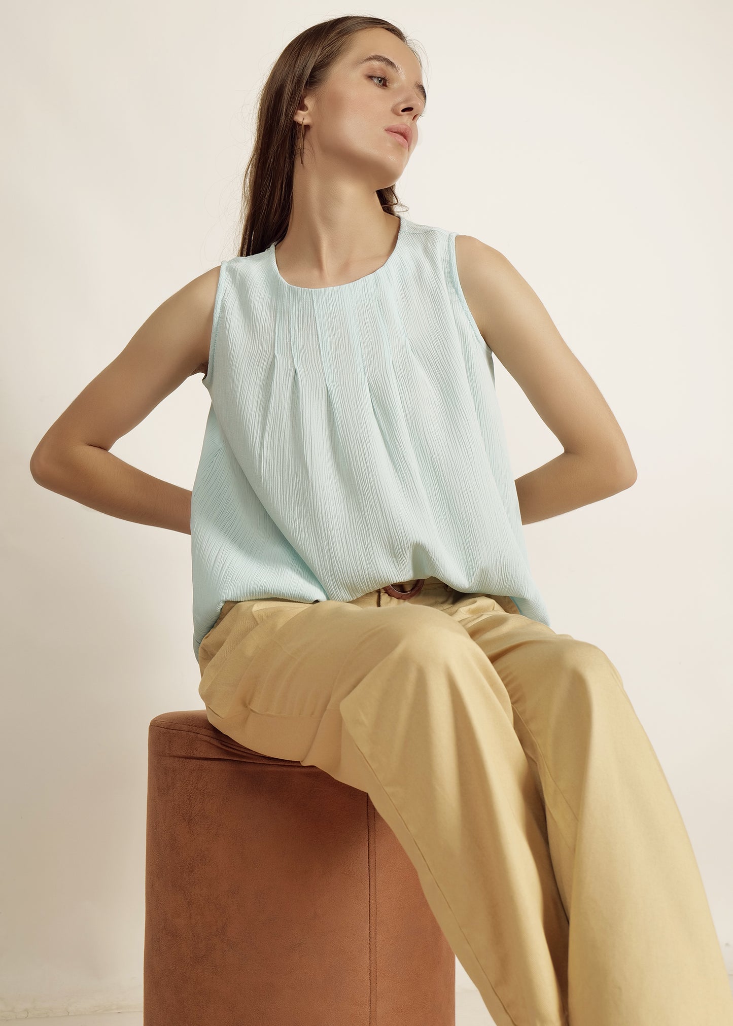 Saava Pleated Sleeveless Top