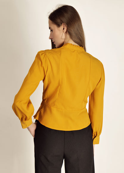 Saava Full Sleeve Mustard Yellow Top