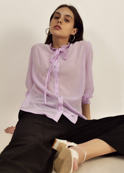 Women Purple Regular Fit Solid Casual Shirt