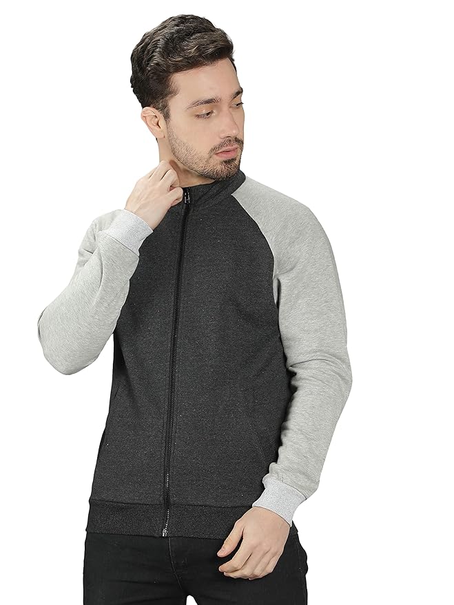 SAAVA Men's Full Sleeve Fleece Turtle Neck Zipper Jacket