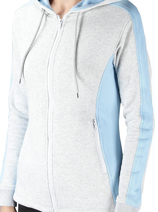 Women Solid Regular Jacket with Hoodie - Blue